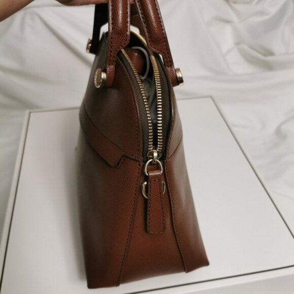 Furla Piper Small Dome Satchel Cognac Pebbled Leather - Picture 8 of 11